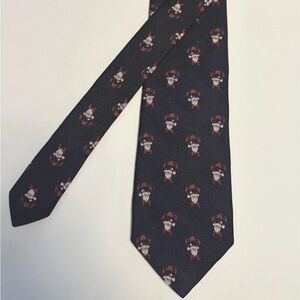 Brooks Brothers Christmas Holiday Santa Tie Navy blue Parachute NWT 3.25x58”